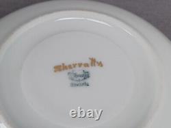 Thomas Hand Painted Sherratts Pink & Purple Floral Pedestal Tea Cup & Saucer A