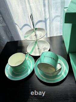 Tiffany & Co. Coffee and Tea Set with Dessert Stand, Iconic Blue Gift Package
