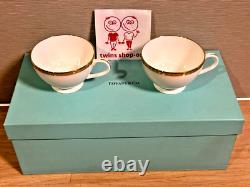Tiffany & Co. Gold Band Tea Cup & Saucer Pair Set Made In Japan
