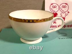 Tiffany & Co. Gold Band Tea Cup & Saucer Pair Set Made In Japan
