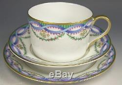 Tiffany & Co Limoges Louveciennes Tea Cup Saucer & Dessert Plate Trio Set