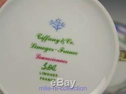 Tiffany & Co Limoges Louveciennes Tea Cup Saucer & Dessert Plate Trio Set
