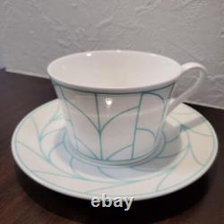 Tiffany Cup & Saucer Tea Cup Pair Set White Blue Color Tableware Japan NEW
