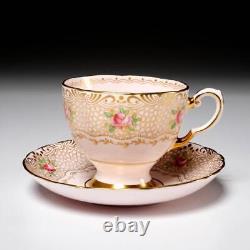 Tuscan Fine English Bone China Pink Gold Lace Floral Chintz Tea Cup Saucer Lot A