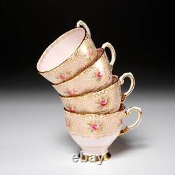 Tuscan Fine English Bone China Pink Gold Lace Floral Chintz Tea Cup Saucer Lot A