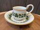 Ultra Rare German Meissen Porcelain Gilded Ivy Leaves Swan Handle Teacup Saucer