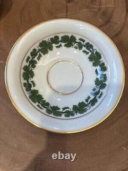 ULTRA RARE German Meissen Porcelain Gilded Ivy Leaves Swan Handle Teacup Saucer