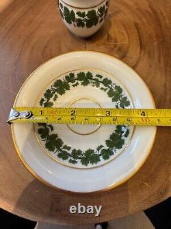 ULTRA RARE German Meissen Porcelain Gilded Ivy Leaves Swan Handle Teacup Saucer