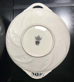 VERY RARE / Belleek BLUE CELTIC 2-Handle PLATE 3rd Black Mark c. 1926