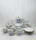 Vintage Freiberg Porcelain Tea Cup Set Blue & White