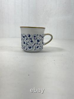 VINTAGE Freiberg Porcelain Tea Cup Set Blue & White