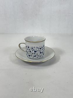 VINTAGE Freiberg Porcelain Tea Cup Set Blue & White