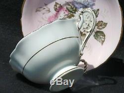 VINTAGE PARAGON With HYDRANGEA BOUQUET WIDE CUP SAUCER DOUBLE WARRANT PINK