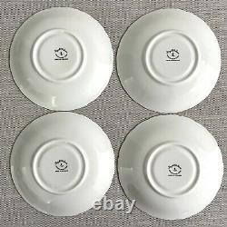 VTG 4 Sets Royal Chelsea English Bone China Gold & White Teacups & Saucers #648A