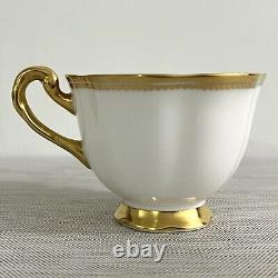 VTG 4 Sets Royal Chelsea English Bone China Gold & White Teacups & Saucers #648A