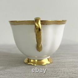 VTG 4 Sets Royal Chelsea English Bone China Gold & White Teacups & Saucers #648A