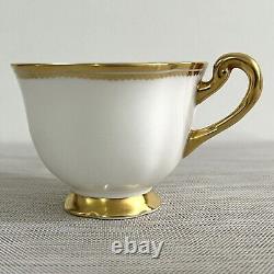 VTG 4 Sets Royal Chelsea English Bone China Gold & White Teacups & Saucers #648A