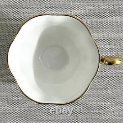 VTG 4 Sets Royal Chelsea English Bone China Gold & White Teacups & Saucers #648A
