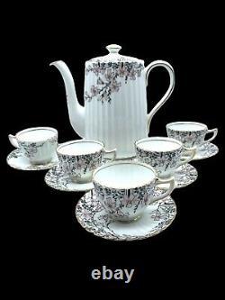 VTG Antique Redfords Fenton Letona TEACUP SAUCER COFFEE POT set FINE BONE CHINA