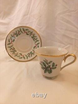 VTG LOT of 7 Footed Cup & Saucer Sets Holiday (Dimension) by LENOX