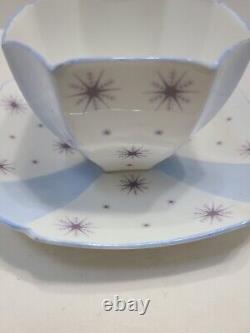 VTG. Shelley Teacup/Saucer Octagon Shaped Snow Crystal Pattern England