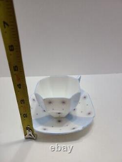 VTG. Shelley Teacup/Saucer Octagon Shaped Snow Crystal Pattern England