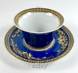 Versace Rosenthal BLUE MEDUSA Tea Cup and Saucer SET OF 4