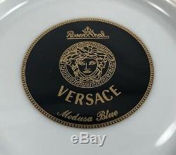 Versace Rosenthal BLUE MEDUSA Tea Cup and Saucer SET OF 4