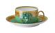 Versace Rosenthal Medusa Amplified Green Coin- Tea Cup & Saucer New Collection