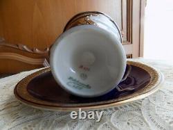 Very Rare Antique Hutscenreuther Selb Cobalt with gold tea cup and saucer