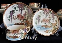 Vintage 1920s Soko, Hand painted china Satsuma tea set, cups saucers teapot