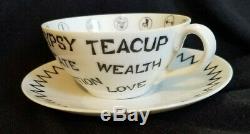 Vintage 1959 Gypsy Teacup Tea Leaf Reading Fortune Telling Cup And Saucer Exln