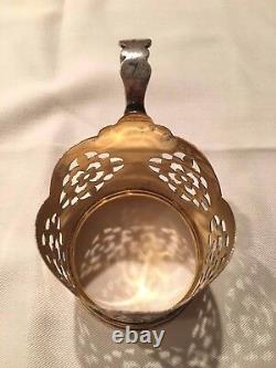 Vintage 875 Russian Silver Filigree Handmade 1 Podstakannik- Tea Cup Holder