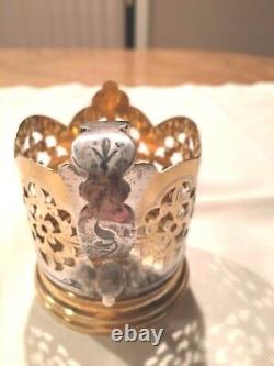 Vintage 875 Russian Silver Filigree Handmade 1 Podstakannik- Tea Cup Holder