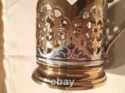 Vintage 875 Russian Silver Filigree Handmade 1 Podstakannik- Tea Cup Holder