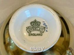Vintage AYNSLEY Cabbage Rose Gold Cup Signed F. A. Bailey