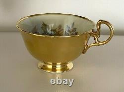 Vintage AYNSLEY Cabbage Rose Gold Cup Signed F. A. Bailey