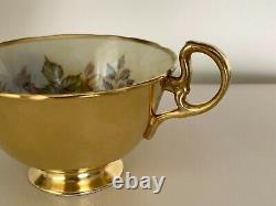 Vintage AYNSLEY Cabbage Rose Gold Cup Signed F. A. Bailey