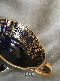 Vintage Alka Bavaria Fine Kobalt Teacup & Saucer Very Rare! Blue Gold