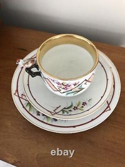 Vintage Antique Early 1900's Tea Cup-Mug Saucer and Plate Bird Handle Whistle