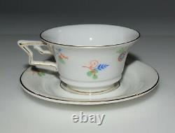 Vintage Art Deco 5 Tea Cups & Saucers Rosenthal Tirana Bavaria Modernism 1930