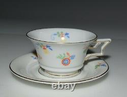 Vintage Art Deco 5 Tea Cups & Saucers Rosenthal Tirana Bavaria Modernism 1930
