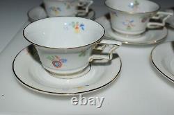 Vintage Art Deco 5 Tea Cups & Saucers Rosenthal Tirana Bavaria Modernism 1930