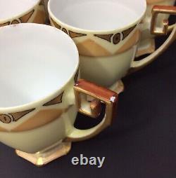 Vintage Art Deco Espresso Demitasse Set Hand Painted Japan & Czechoslovakia