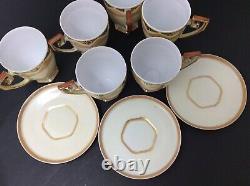 Vintage Art Deco Espresso Demitasse Set Hand Painted Japan & Czechoslovakia