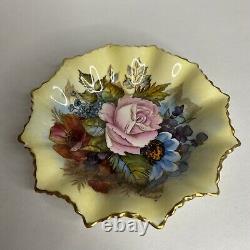 Vintage Aynsley Bone China Sweet Meats Pickle Plate JA Bailey Cabbage Rose Gold
