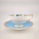 Vintage Aynsley Orchard Gold Turquoise Blue Tea Cup & Saucer