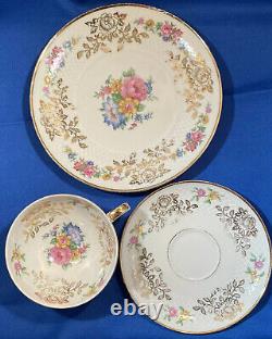 Vintage Bavarian 3 Piece Tea Sets- Cup/ Saucer/Sandwich Plate-5 Sets Fine China