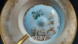 Vintage C. T. (Carl Tielsch) Germany Hand-Painted Floral Footed Tea Cup & Saucer