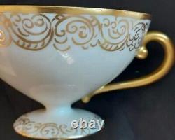 Vintage C. T. (Carl Tielsch) Germany Hand-Painted Floral Footed Tea Cup & Saucer